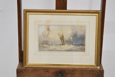 Lot 546 - George Stainton (British, 1832-1900) - Watercolour - Boats of a stormy coast