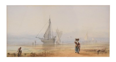 Lot 549 - Attributed to Henry Barlow Carter (British, 1804-1868) - Watercolour - 'Whitby Sands‘