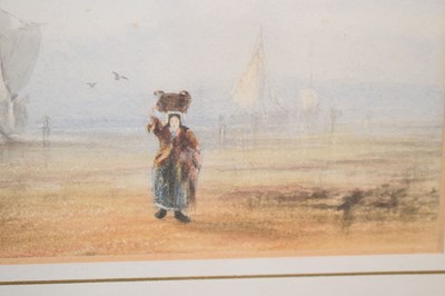 Lot 549 - Attributed to Henry Barlow Carter (British, 1804-1868) - Watercolour - 'Whitby Sands‘
