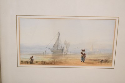 Lot 549 - Attributed to Henry Barlow Carter (British, 1804-1868) - Watercolour - 'Whitby Sands‘