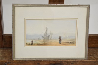 Lot 549 - Attributed to Henry Barlow Carter (British, 1804-1868) - Watercolour - 'Whitby Sands‘