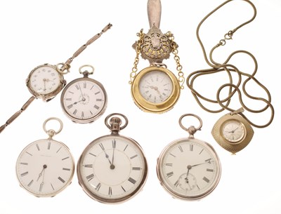 Lot 143 - Two late Victorian silver cased open face pocket watches