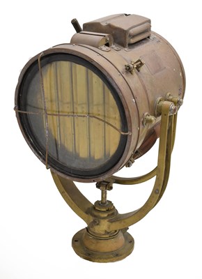 Lot 243 - Late 20th century copper and gilt metal Shonan Kosakusho Marine Use Daylight Signalling Lamp