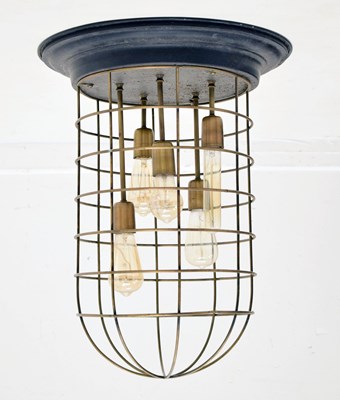 Lot 299 - Modern industrial-style caged lamp by 'Light & Living'