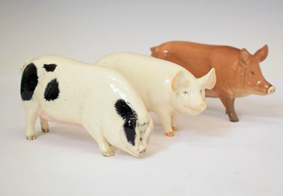 Lot 396 - Three Beswick pigs