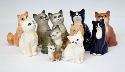 Lot 393 - Ten assorted Beswick and Doulton cats