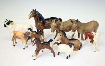 Lot 394 - Ten assorted Beswick farm animals