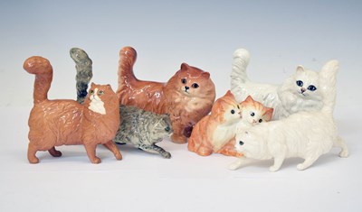 Lot 395 - Six assorted Beswick and Doulton cats