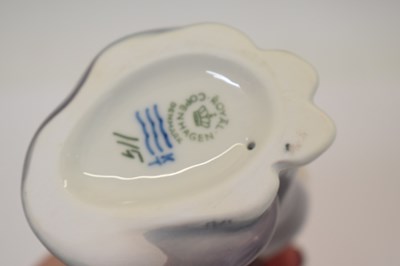 Lot 419 - Three Royal Copenhagen porcelain cats and a Royal Crown Derby cat