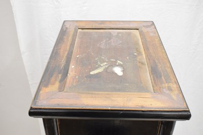 Lot 324 - Chinese black painted tall chest of eight drawers