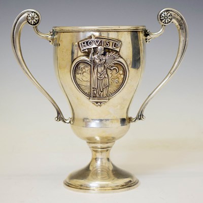 Lot 134 - George V silver twin handled trophy cup