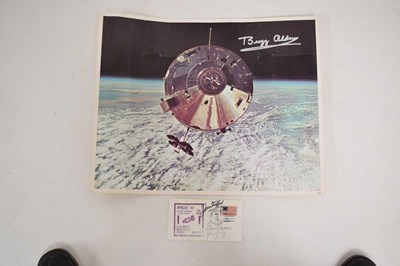 Lot 183 - Moon Landing Interest - Buzz Aldrin signed lithograph, and Apollo 10 1st day cover