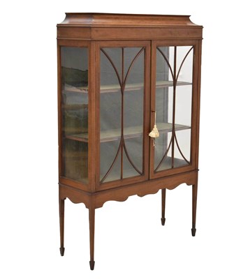 Lot 571 - Early 20th century inlaid mahogany display cabinet