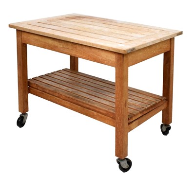 Lot 423 - Teak trolley