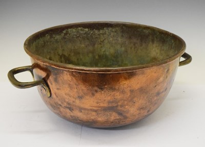 Lot 457 - Copper two-handled pan