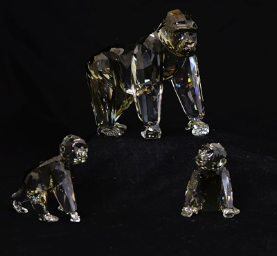 Lot 264 - Swarovski Crystal Collector's Society 'Endangered Wildlife' Gorillas 2009