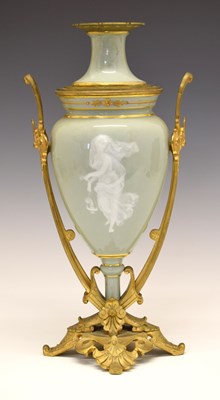 Lot 333 - Minton-style pate-sur-pate lamp base