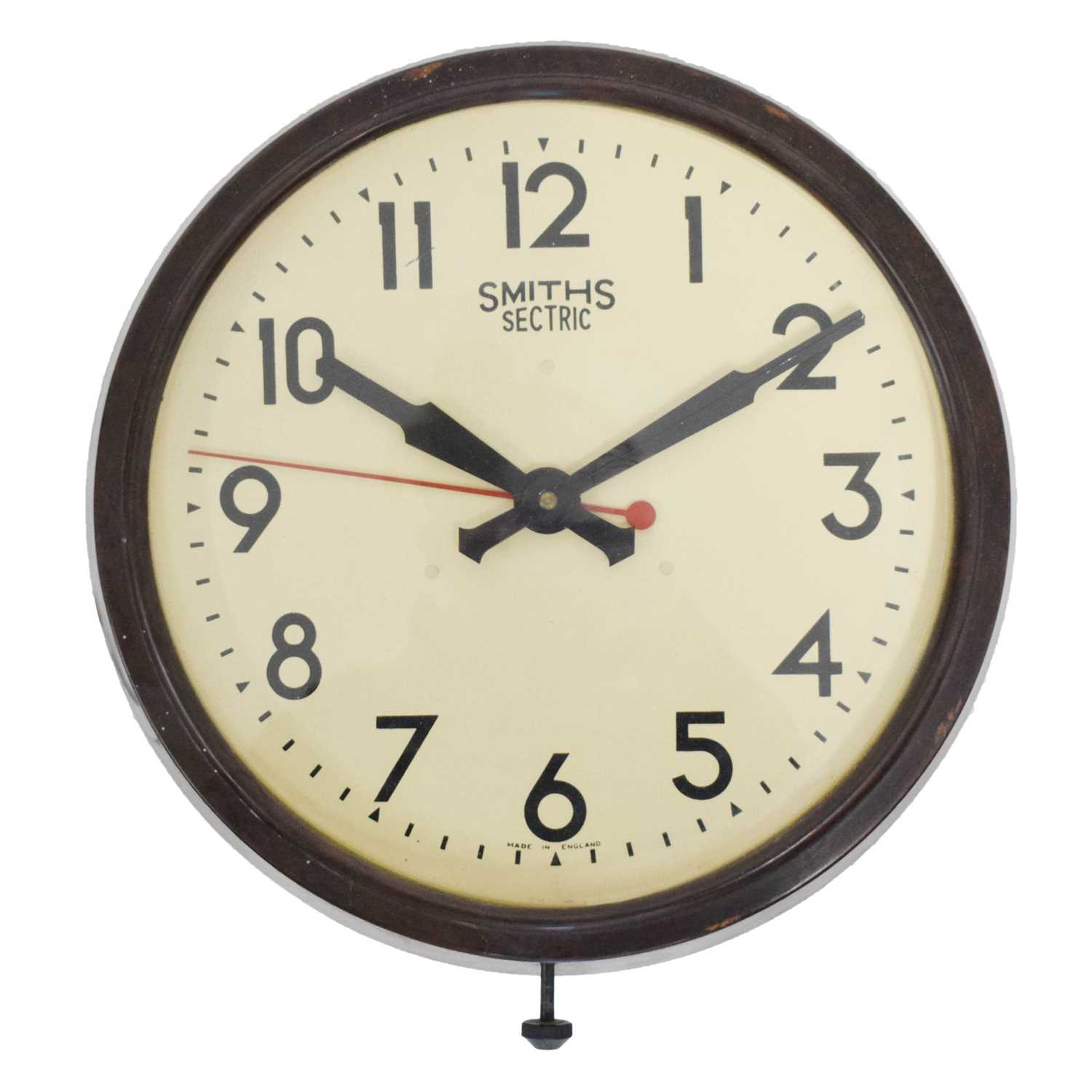 Lot 410 - Smiths 'Sectric' bakelite framed electric wall clock