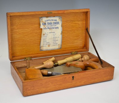 Lot 195 - Early 20th century gentleman's oak tool chest