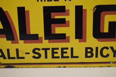 Lot 268 - Advertising – ‘Ride A Raleigh - The All-Steel Bicycle’ pictorial enamel sign