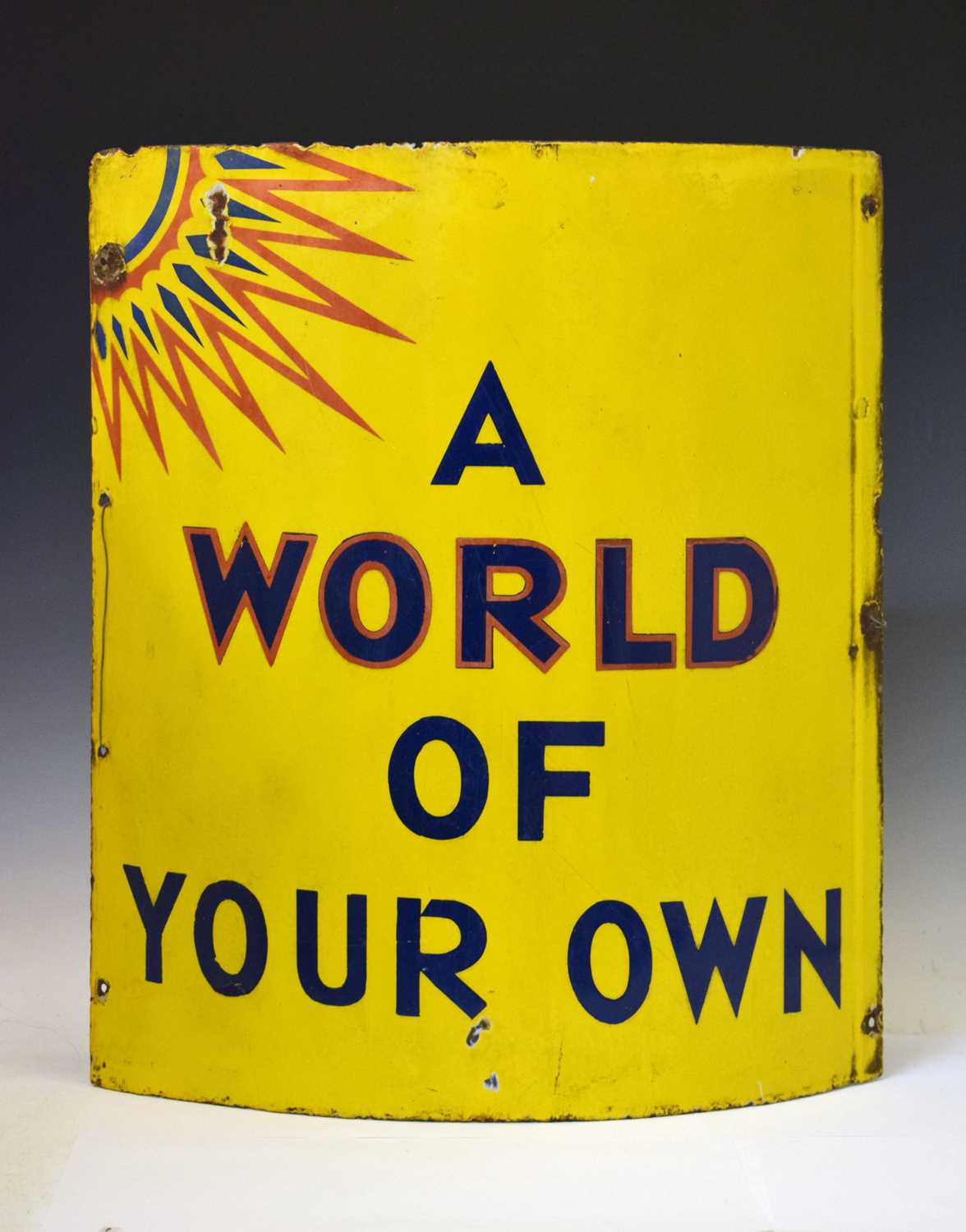 Lot 269 - Advertising - Circa 1930s pictorial enamel corner sign