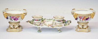 Lot 268 - Pair of Derby pot pourri vases, etc