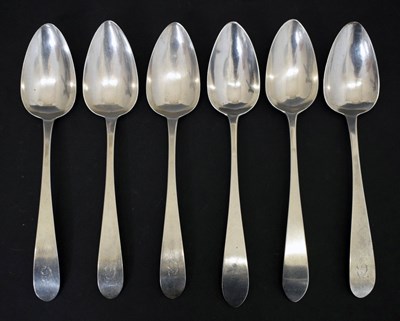 Lot 126 - Six George III Irish silver tablespoons