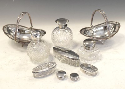 Lot 179 - Quantity of silver items to include three silver-topped bottles