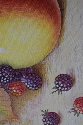 Lot 392 - John Reed - Pair of oils on canvas - Still life apples and pears