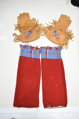 Lot 257 - Group of Native American beadwork-decorated garments and accessories (Ex 'Bristol Savages')