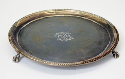 Lot 127 - Victorian silver card tray or small salver