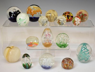 Lot 266 - Collection of seventeen 20th century glass paperweights