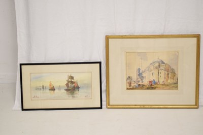 Lot 381 - Charles Bentley (1805-1854) - Watercolour - 'A Mosque', and one other