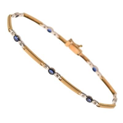 Lot 59 - Sapphire and diamond 18ct gold bracelet