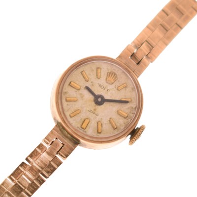 Lot 104 - Rolex - Lady's vintage precision 9ct gold cocktail watch