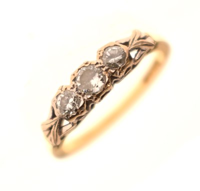 Lot 2 - Diamond three-stone 18ct gold ring