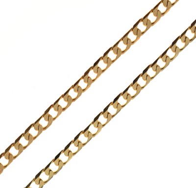 Lot 53 - 9ct gold flat curb link necklace