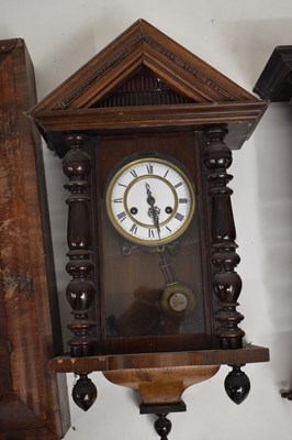 Lot 496 - Two spring-driven Vienna wall clocks plus American wall clock