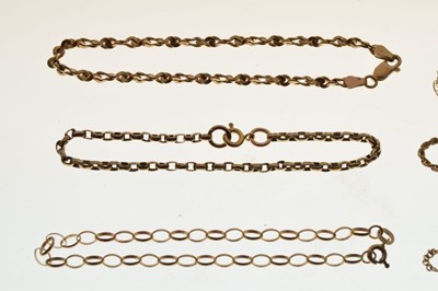 Lot 54 - Six various 9ct gold bracelets