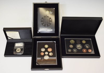 Lot 144 - Two Royal Mint proof coin collections, together with a Charles III DateStamp 50p