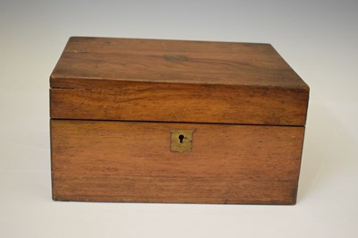 Lot 218 - Victorian walnut lap desk, a selection of gold nibbed fountain pens, etc