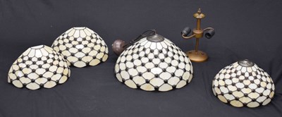 Lot 214 - Tiffany-style leaded ceiling pendant light