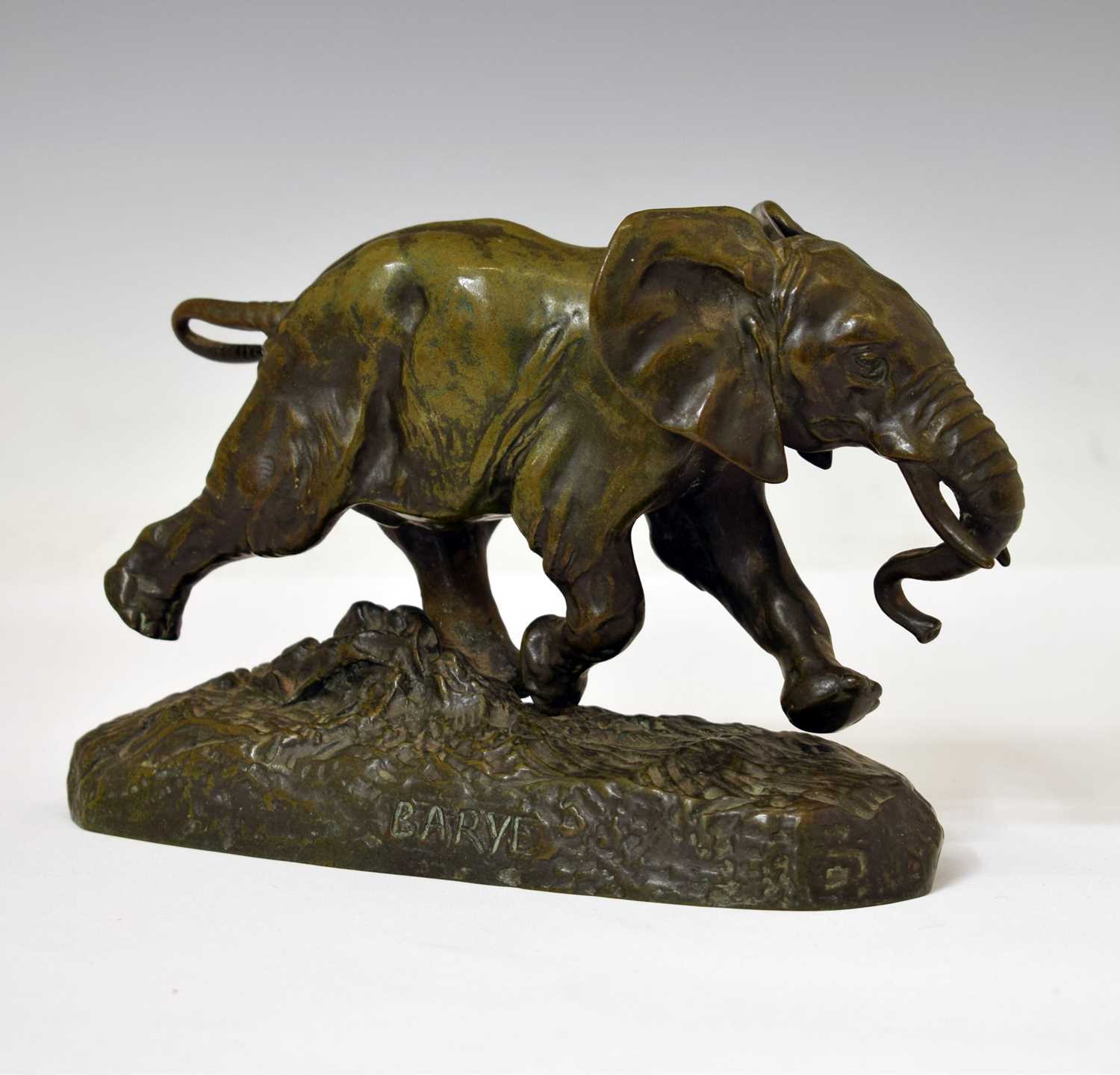 Lot 234 - Antoine-Louis Barye, (French, 1795-1875) - Animalier bronze model 'Elephant du Senegal'