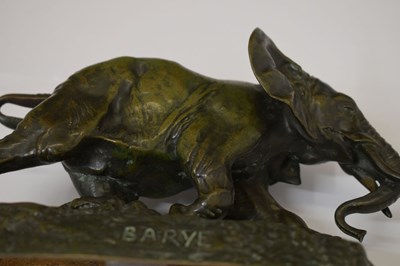 Lot 234 - Antoine-Louis Barye, (French, 1795-1875) - Animalier bronze model 'Elephant du Senegal'