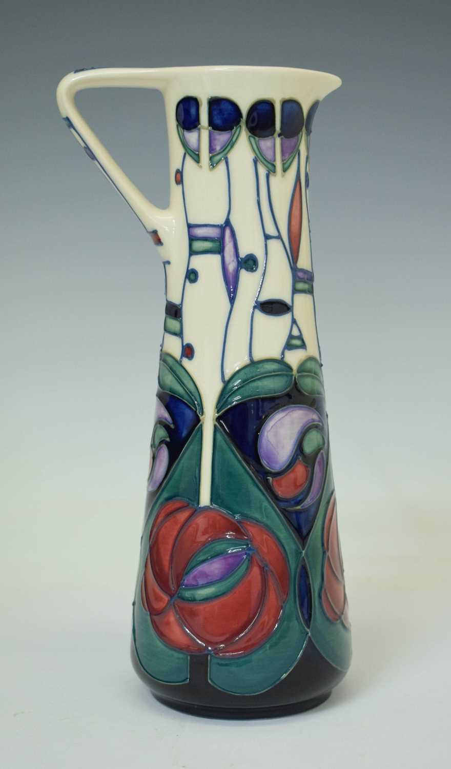 Lot 349 - Moorcroft pottery - 'Tribute To Charles Rennie Mackintosh' pattern ewer