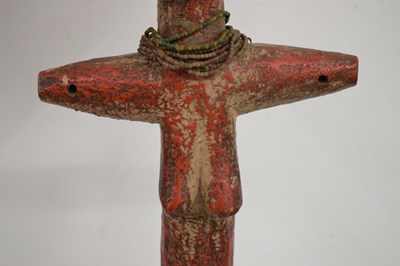 Lot 256 - Large African Ashanti (Asante) 'Akuaba' painted wooden fertility figure