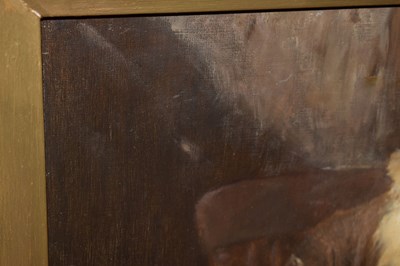 Lot 397 - John Henry Henshall (British, 1856-1928) - Oil on canvas - Elderly gentleman nursing a young child