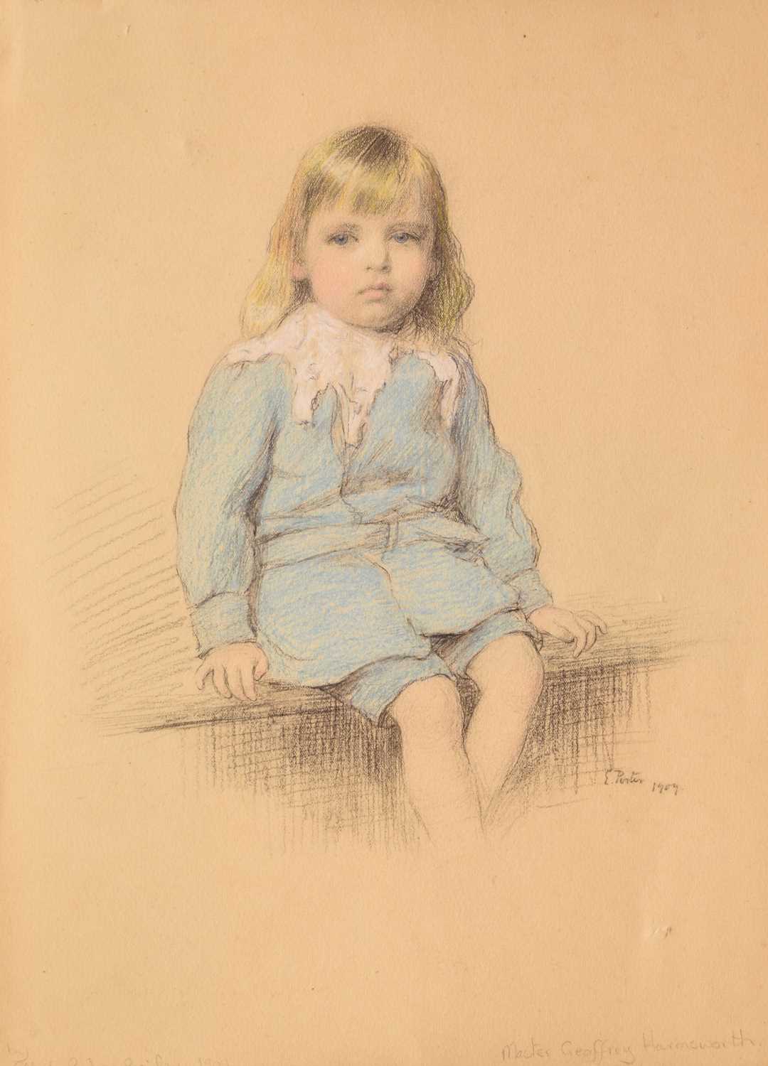 Lot 401 - Ethel Porter Bailey (British,1872-1944) - Colour chalk - 'Master Geoffrey Harmsworth'