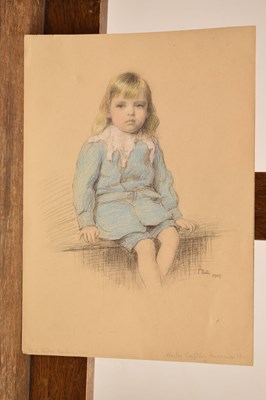 Lot 401 - Ethel Porter Bailey (British,1872-1944) - Colour chalk - 'Master Geoffrey Harmsworth'