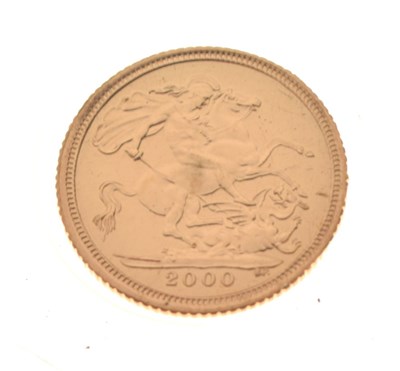 Lot 209 - Gold Coin - Elizabeth II half sovereign, 2000
